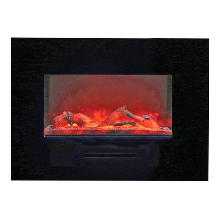 Amantii Wall Mount or Flush Mount Electric Fireplace with Glass Surround