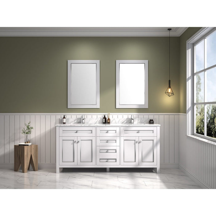 Legion Furniture 72" White Finish Sink Vanity Cabinet With Carrara White Top WV2272-W