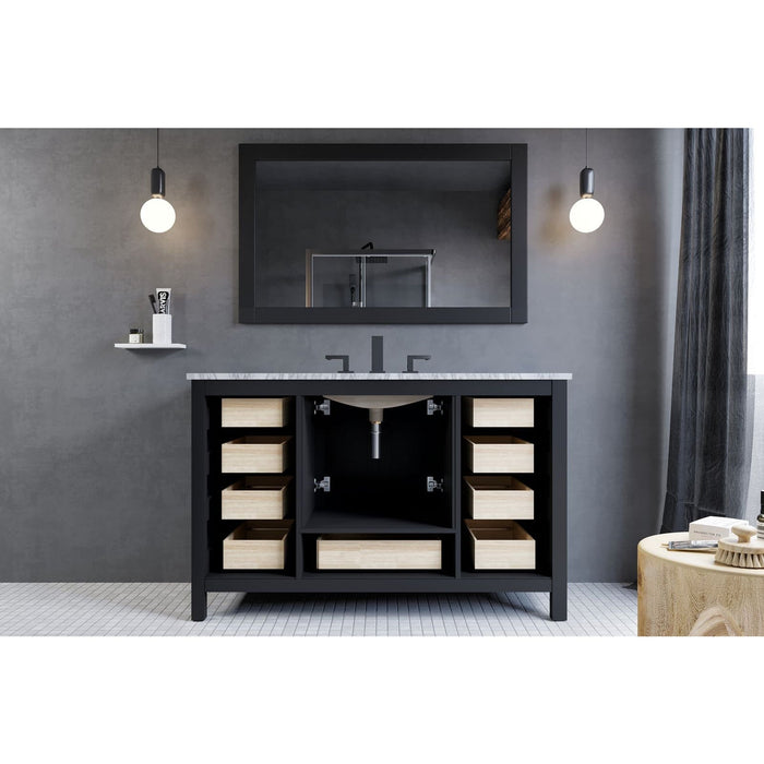 Eviva Aberdeen 42" Transitional Bathroom Vanity in Espresso, Gray or White Finish with White Carrara Marble Countertop and Undermount Porcelain Sink