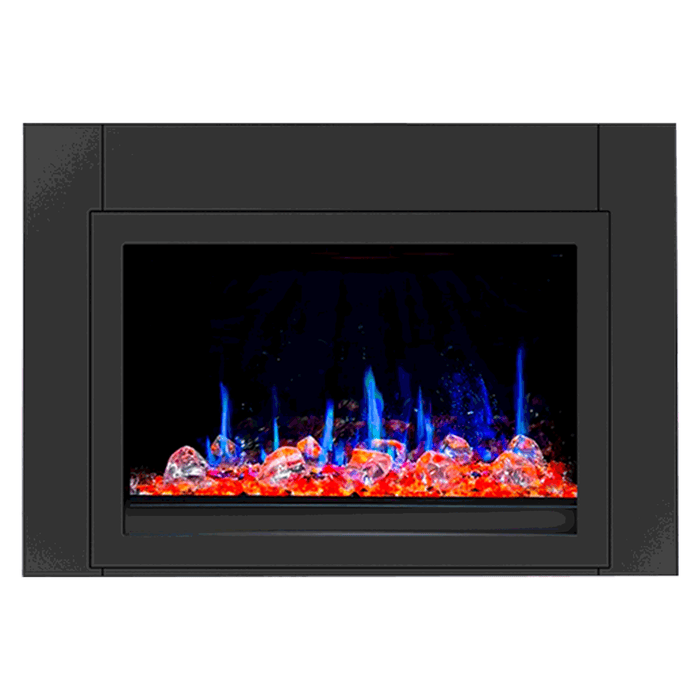 LiteStar 38" Smart Electric Fireplace Insert with App Reflective Amber Glass - ZEF38VC-A