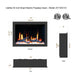 LiteStar 33" Smart Electric Fireplace Insert with App Driftwood Logs & River Rock ZEF38VC-33
