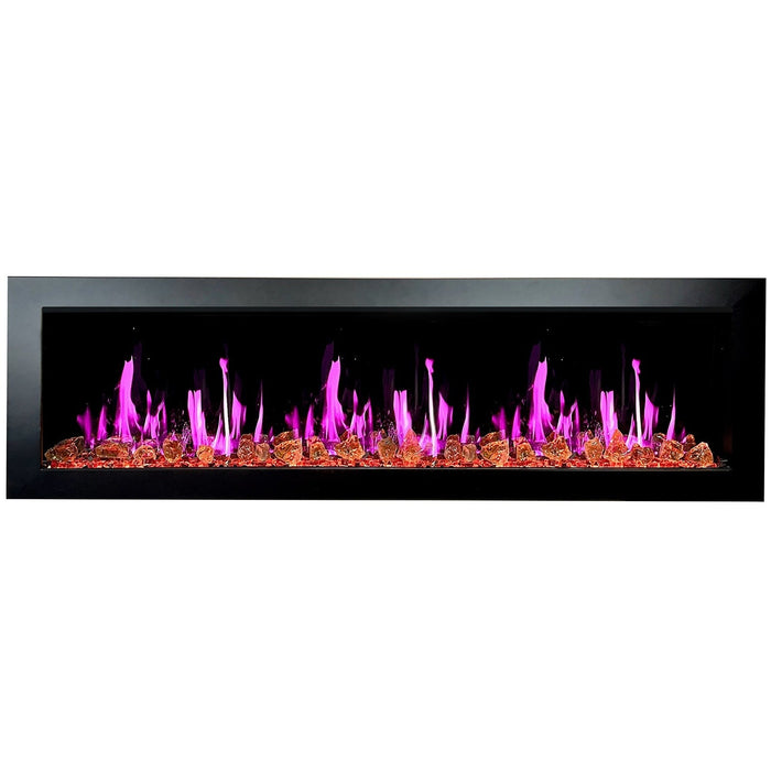 Latitude II 68" Smart Wall Mounted Electric Fireplace with Reflective Amber Glass - ZEF68XA