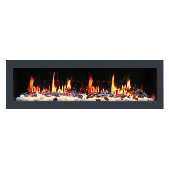 Latitude II 58" Smart Electric Fireplace with App Driftwood Log & River Rock - ZEF58V