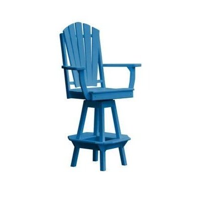 A & L Furniture Adirondack Swivel Bar Chair w/ Arms