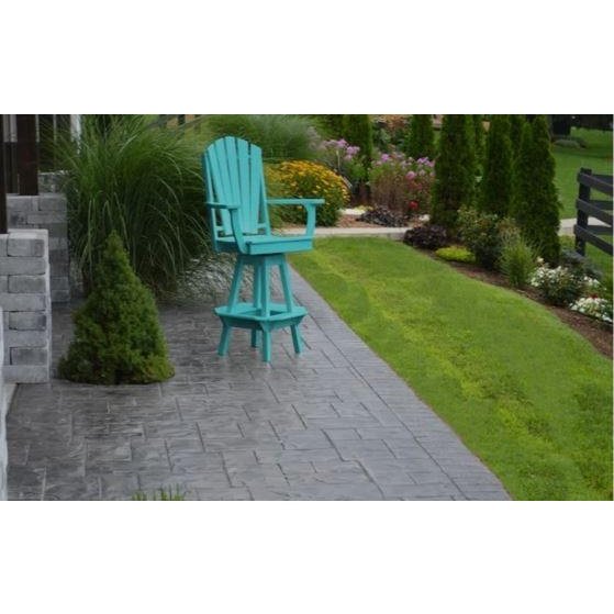 A & L Furniture Adirondack Swivel Bar Chair w/ Arms
