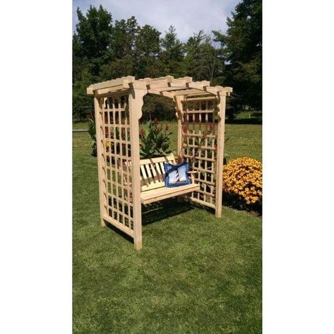 A & L Furniture Amish Handcrafted Pine Cambridge Arbor & Swing