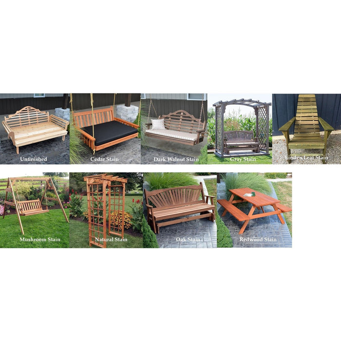A & L Furniture Amish Handcrafted Pine Cambridge Arbor w/ Deck & Glider