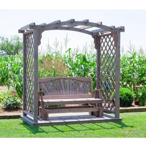 A & L Furniture Amish Handcrafted Pine Jamesport Arbor w/ Glider