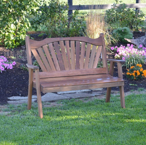 A & L Furniture Cedar Fanback Garden Bench