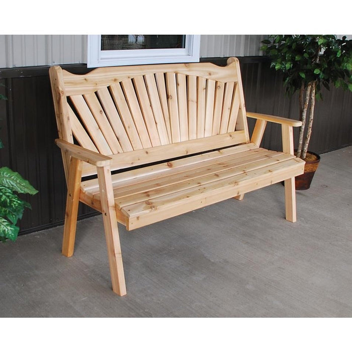 A & L Furniture Cedar Fanback Garden Bench