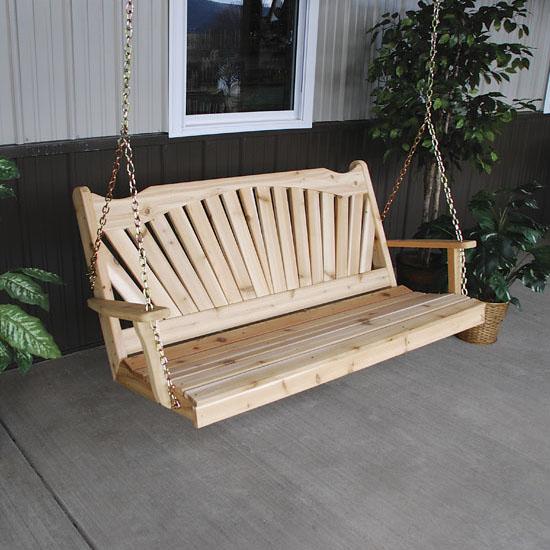A & L Furniture Cedar Fanback Swing