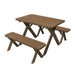 A & L Furniture Cross-leg Table w/2 Benches - Specify for FREE 2" Umbrella Hole