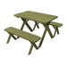 A & L Furniture Cross-leg Table w/2 Benches - Specify for FREE 2" Umbrella Hole