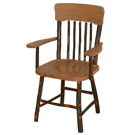 A & L Furniture Hickory Panel Back Dining Chair With Arms