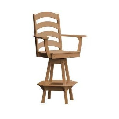 A & L Furniture Ladderback Swivel Bar Chair w/ Arms