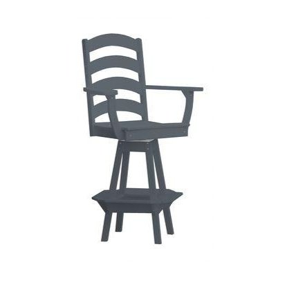 A & L Furniture Ladderback Swivel Bar Chair w/ Arms