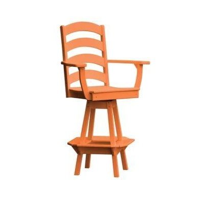 A & L Furniture Ladderback Swivel Bar Chair w/ Arms