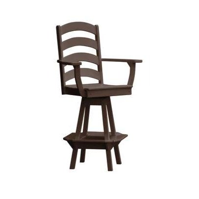 A & L Furniture Ladderback Swivel Bar Chair w/ Arms