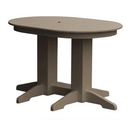 A & L Furniture Oval Dining Table- Specify for FREE 2" Umbrella Hole