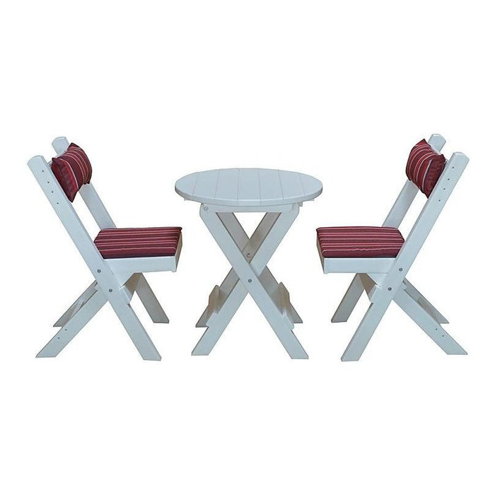 A & L Furniture Poly Coronado Round Folding Bistro Sets