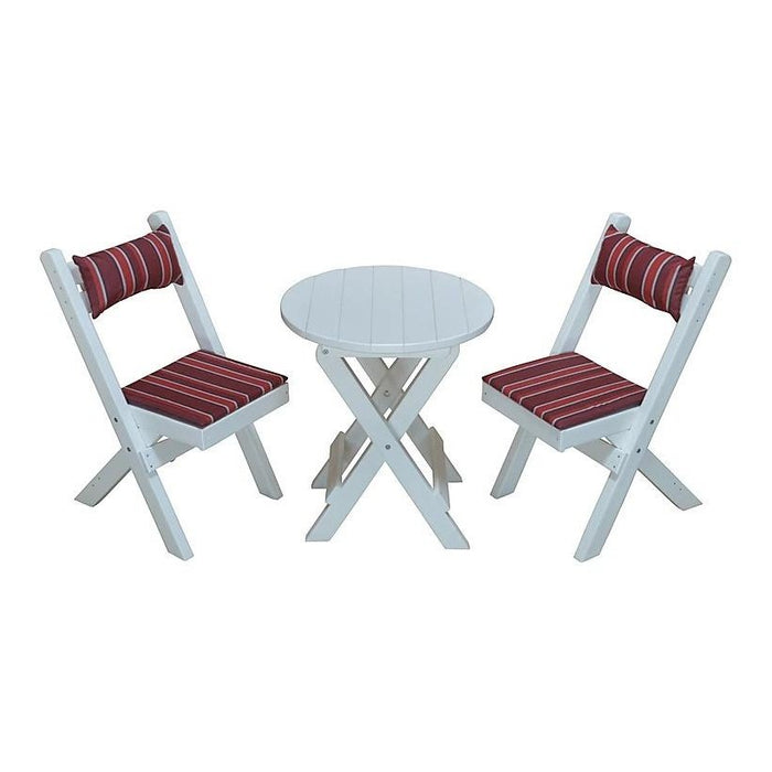 A & L Furniture Poly Coronado Round Folding Bistro Sets