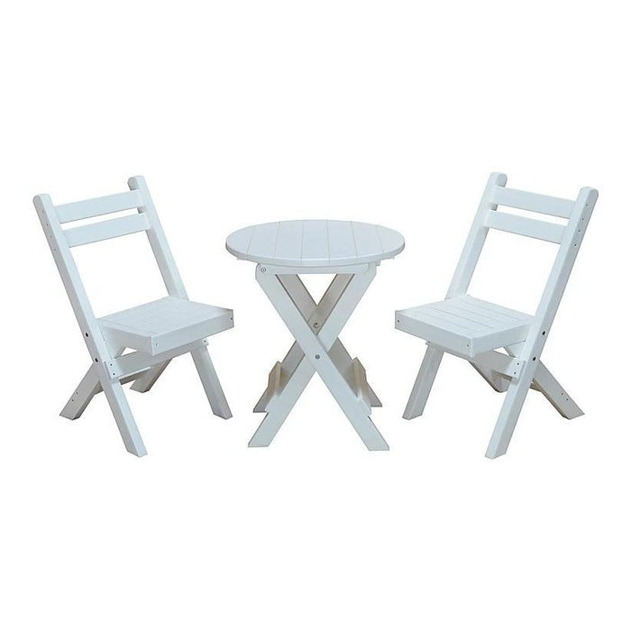 A & L Furniture Poly Coronado Round Folding Bistro Sets
