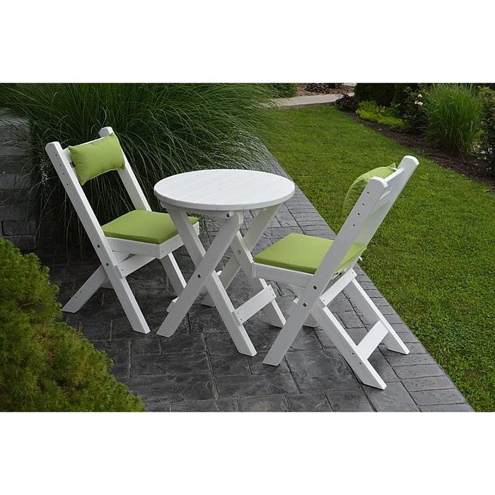 A & L Furniture Poly Coronado Round Folding Bistro Sets