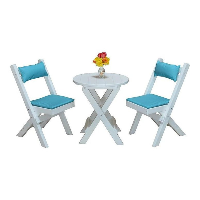 A & L Furniture Poly Coronado Round Folding Bistro Sets