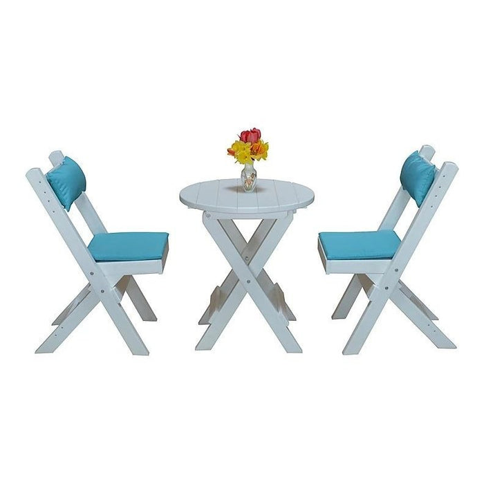 A & L Furniture Poly Coronado Round Folding Bistro Sets