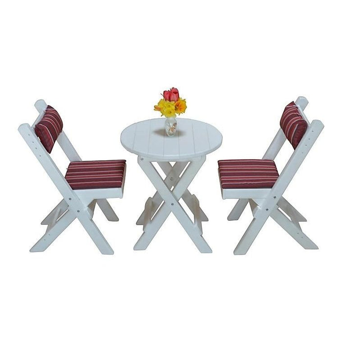 A & L Furniture Poly Coronado Round Folding Bistro Sets