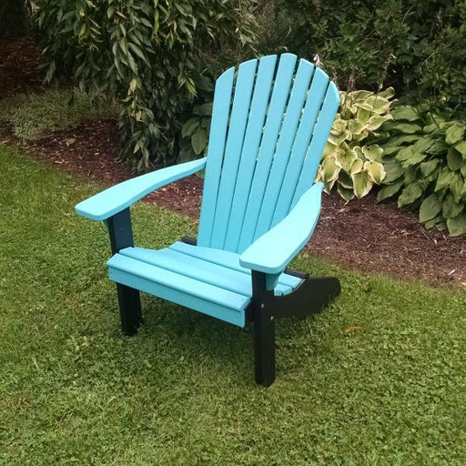 A & L Furniture Poly Fanback Adirondack Chair w/Black Frame