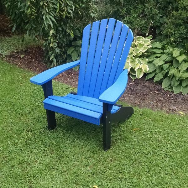 A & L Furniture Poly Fanback Adirondack Chair w/Black Frame