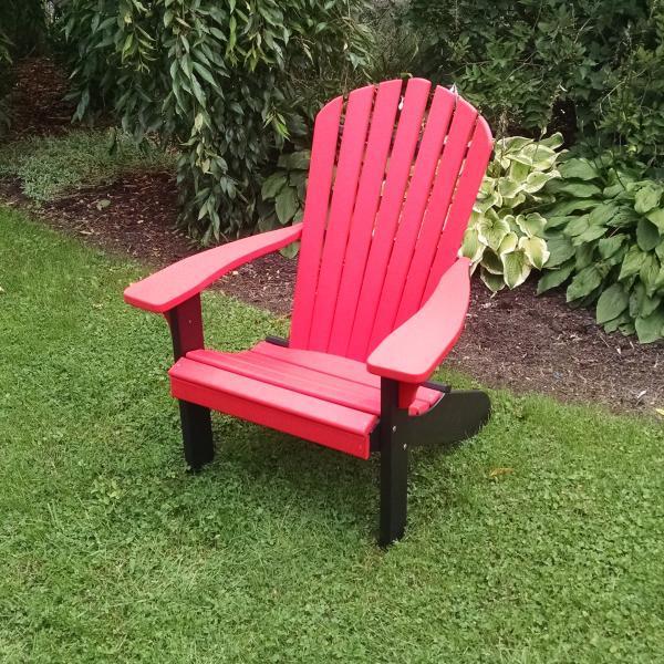 A & L Furniture Poly Fanback Adirondack Chair w/Black Frame
