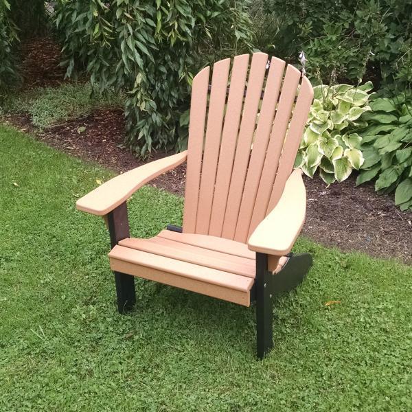 A & L Furniture Poly Fanback Adirondack Chair w/Black Frame
