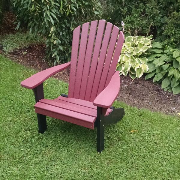 A & L Furniture Poly Fanback Adirondack Chair w/Black Frame