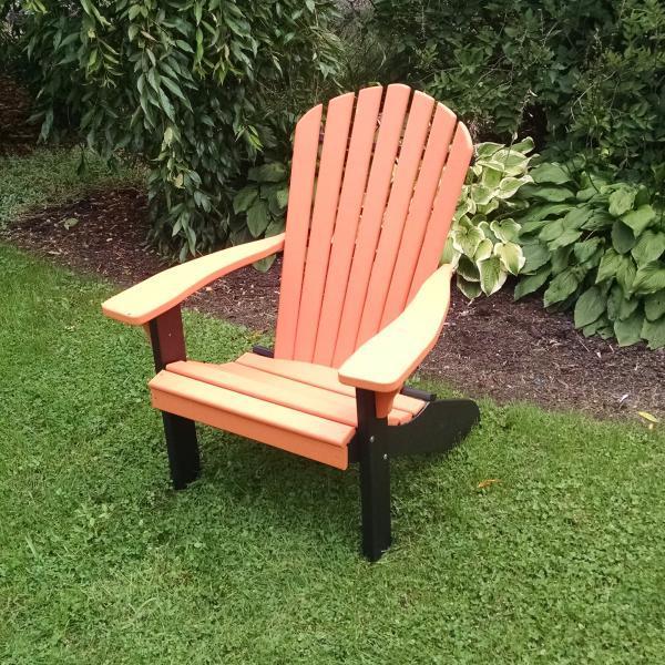 A & L Furniture Poly Fanback Adirondack Chair w/Black Frame