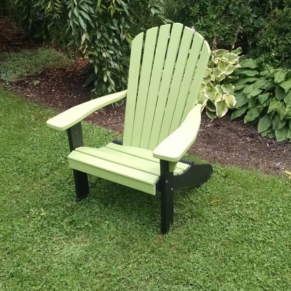 A & L Furniture Poly Fanback Adirondack Chair w/Black Frame