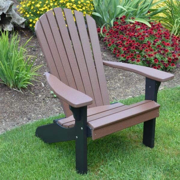 A & L Furniture Poly Fanback Adirondack Chair w/Black Frame