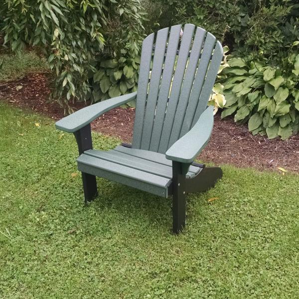 A & L Furniture Poly Fanback Adirondack Chair w/Black Frame