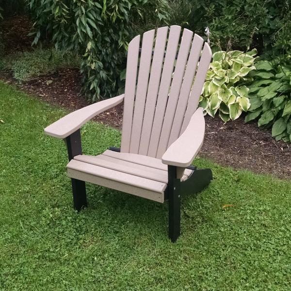 A & L Furniture Poly Fanback Adirondack Chair w/Black Frame