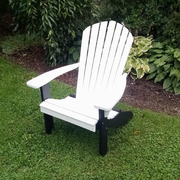 A & L Furniture Poly Fanback Adirondack Chair w/Black Frame