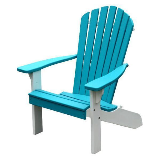 A & L Furniture Poly Fanback Adirondack Chair w/ White Frame