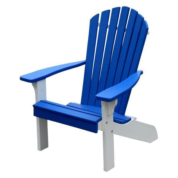 A & L Furniture Poly Fanback Adirondack Chair w/ White Frame