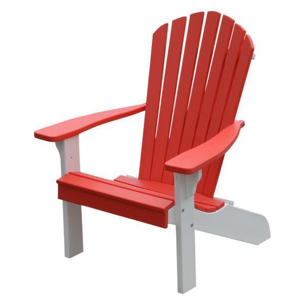 A & L Furniture Poly Fanback Adirondack Chair w/ White Frame