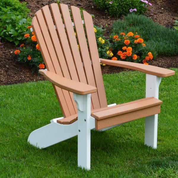A & L Furniture Poly Fanback Adirondack Chair w/ White Frame