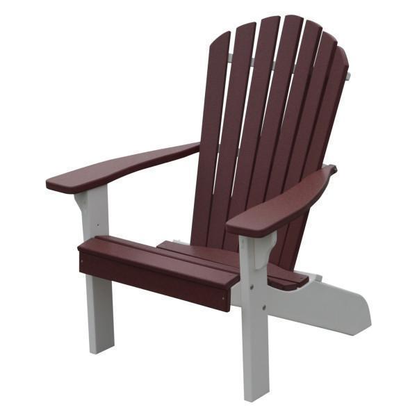 A & L Furniture Poly Fanback Adirondack Chair w/ White Frame