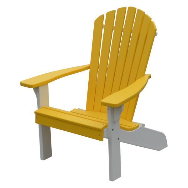 A & L Furniture Poly Fanback Adirondack Chair w/ White Frame