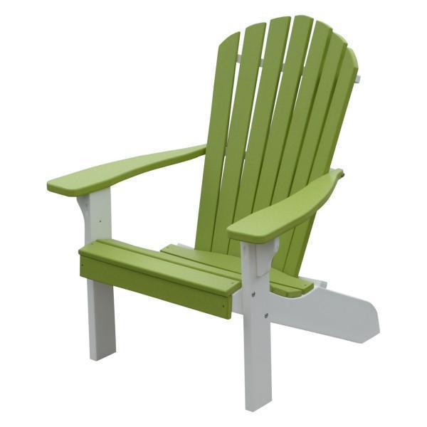 A & L Furniture Poly Fanback Adirondack Chair w/ White Frame
