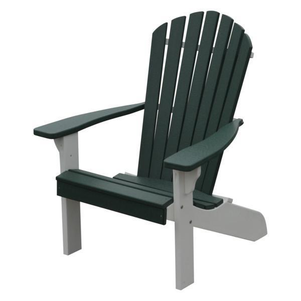 A & L Furniture Poly Fanback Adirondack Chair w/ White Frame