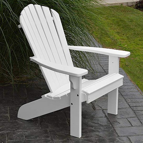 A & L Furniture Poly Fanback Adirondack Chair w/ White Frame
